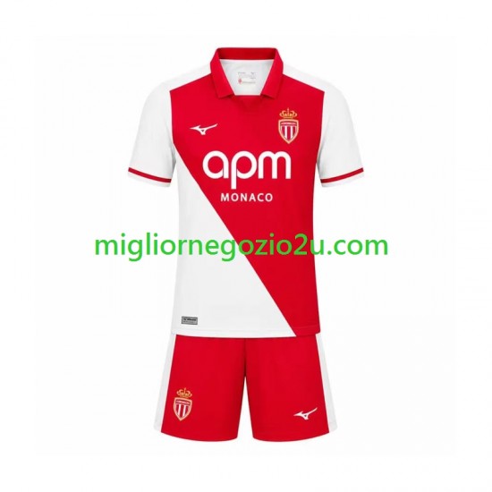 Maglia AS Monaco Bambino Casa Divisa 2026-2027 Manica Corta