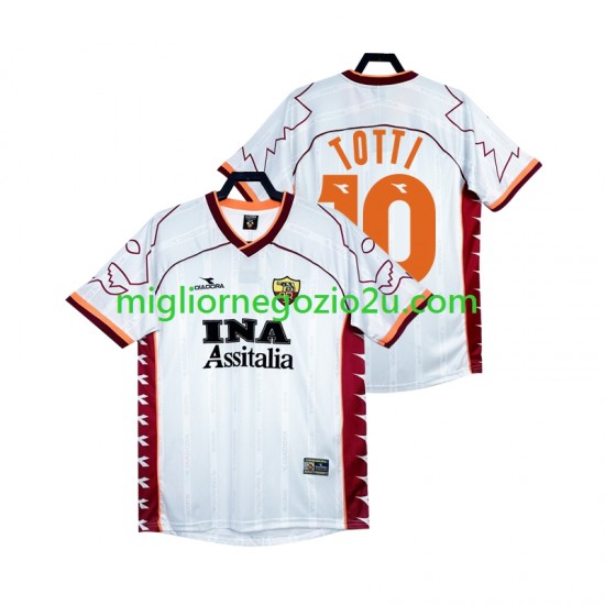 Maglia AS Roma Totti 10 2000 Retro Uomo Trasferta Divisa 1999 Manica Corta