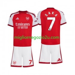 Maglia Arsenal Bukayo Saka 7 Bambino Casa Divisa 2026-2027 Manica Corta