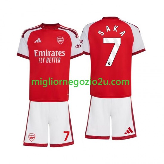 Maglia Arsenal Bukayo Saka 7 Bambino Casa Divisa 2026-2027 Manica Corta