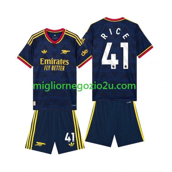 Maglia Arsenal Declan Rice 41 Bambino Trasferta Divisa 2026-2027 Manica Corta