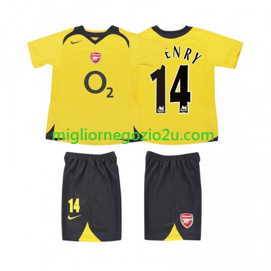 Maglia Arsenal Thierry Henry 14 2005 Retro Bambino Trasferta Divisa 2006 Manica Corta