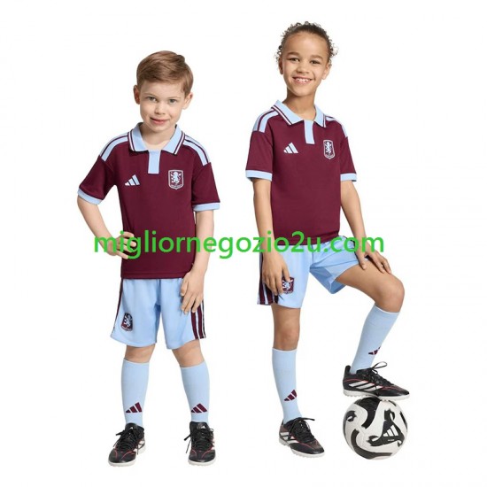 Maglia Aston Villa Bambino Casa Divisa 2026-2027 Manica Corta