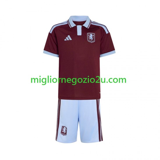 Maglia Aston Villa Bambino Casa Divisa 2026-2027 Manica Corta
