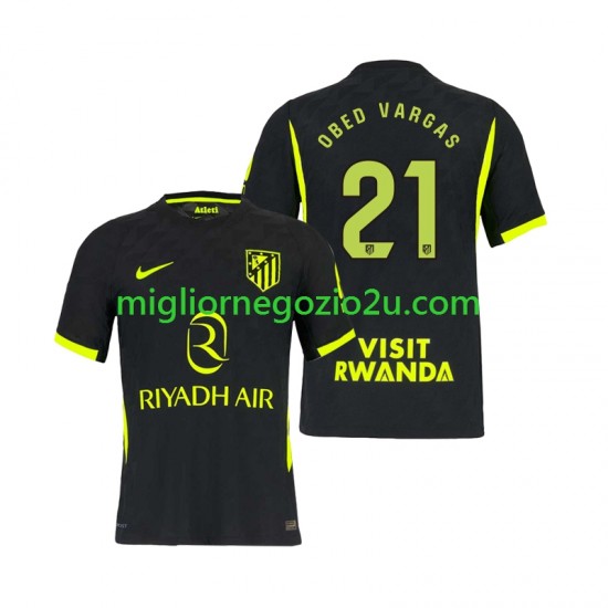 Maglia Atlético Madrid Obed Vargas 21 Uomo Trasferta Divisa 2026-2027 Manica Corta
