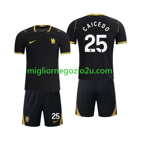 Maglia Chelsea Moises Caicedo 25 Bambino Trasferta Divisa 2026-2027 Manica Corta