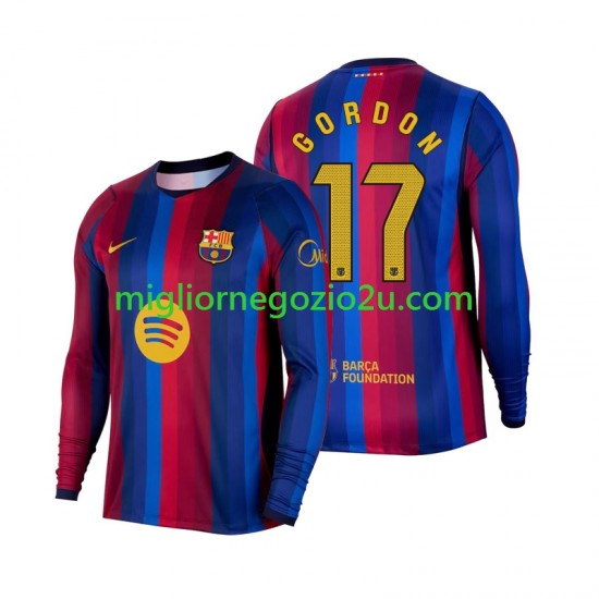 Maglia FC Barcelona Anthony Gordon 17 Uomo Casa Divisa 2026-2027 Manica Lunga