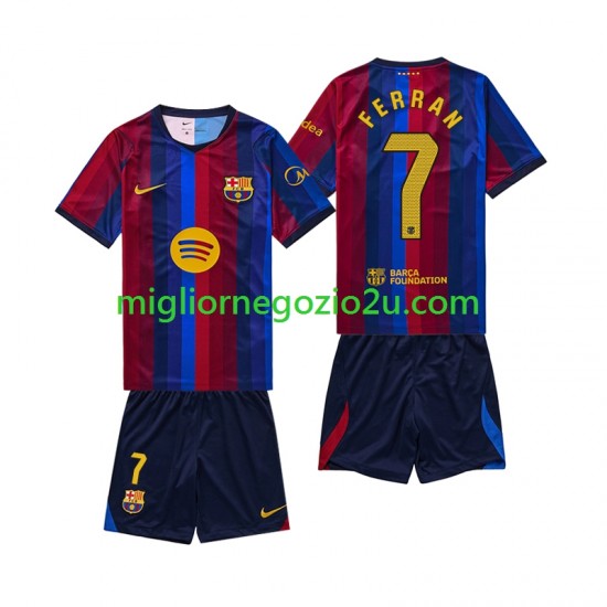 Maglia FC Barcelona Ferran Torres 7 Bambino Casa Divisa 2026-2027 Manica Corta