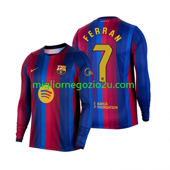 Maglia FC Barcelona Ferran Torres 7 Uomo Casa Divisa 2026-2027 Manica Lunga