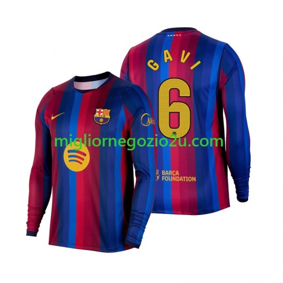 Maglia FC Barcelona Gavi 6 Uomo Casa Divisa 2026-2027 Manica Lunga