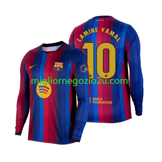 Maglia FC Barcelona Lamine Yamal 10 Uomo Casa Divisa 2026-2027 Manica Lunga