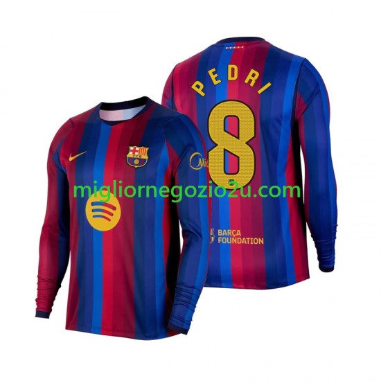 Maglia FC Barcelona Pedri 8 Uomo Casa Divisa 2026-2027 Manica Lunga