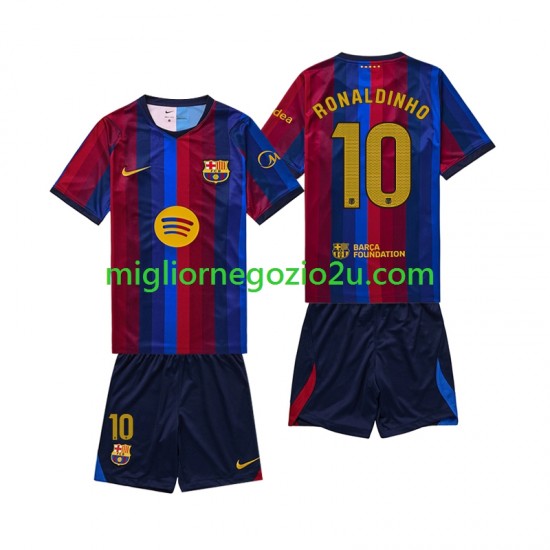 Maglia FC Barcelona RONALDINHO 10 Bambino Casa Divisa 2026-2027 Manica Corta