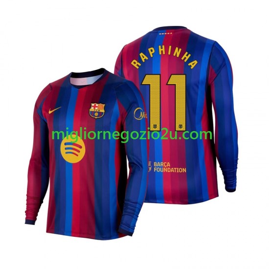 Maglia FC Barcelona Raphinha 11 Uomo Casa Divisa 2026-2027 Manica Lunga