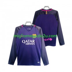 Maglia FC Barcelona 2016 2017 Retro Uomo Trasferta Divisa Manica Lunga