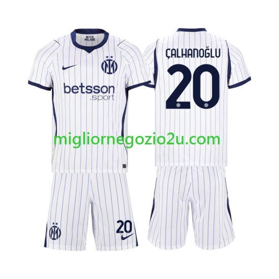Maglia Inter Milan Hakan Calhanoglu 20 Bambino Trasferta Divisa 2026-2027 Manica Corta