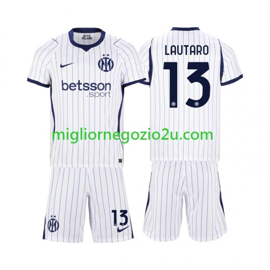 Maglia Inter Milan Lautaro Martinez 13 Bambino Trasferta Divisa 2026-2027 Manica Corta