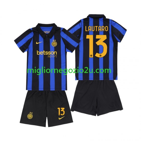 Maglia Inter Milan Lautaro Martinez 13 Bambino Casa Divisa 2026-2027 Manica Corta