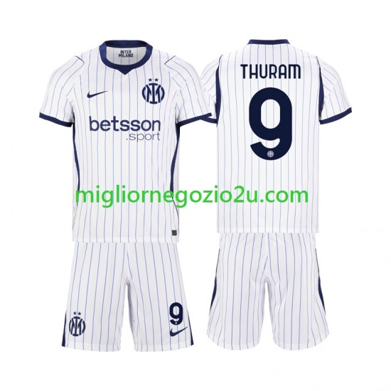 Maglia Inter Milan Marcus Thuram 9 Bambino Trasferta Divisa 2026-2027 Manica Corta
