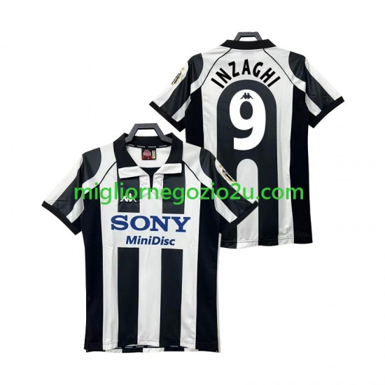 Maglia Juventus INZAGHI 9 1997 Retro Uomo Casa Divisa 1998 Manica Corta