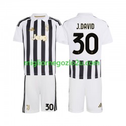 Maglia Juventus Jonathan David 30 Bambino Casa Divisa 2026-2027 Manica Corta