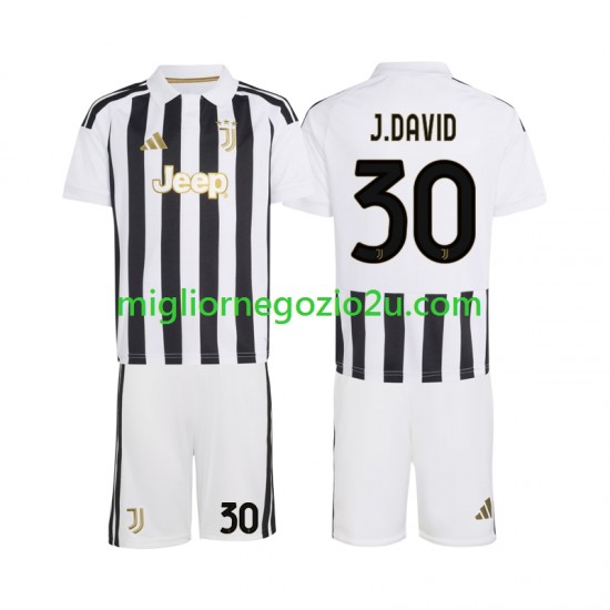 Maglia Juventus Jonathan David 30 Bambino Casa Divisa 2026-2027 Manica Corta