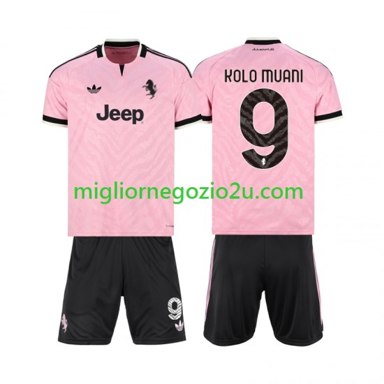 Maglia Juventus Randal Kolo Muani 9 Bambino Trasferta Divisa 2026-2027 Manica Corta