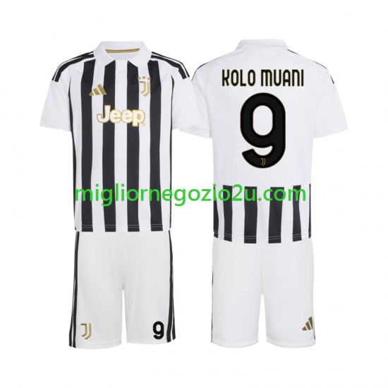 Maglia Juventus Randal Kolo Muani 9 Bambino Casa Divisa 2026-2027 Manica Corta