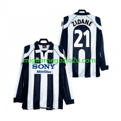 Maglia Juventus ZIDANE 21 1997 Retro Uomo Casa Divisa 1998 Manica Lunga