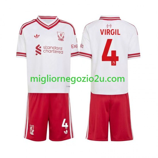Maglia Liverpool Virgil van Dijk 4 Bambino Trasferta Divisa 2026-2027 Manica Corta