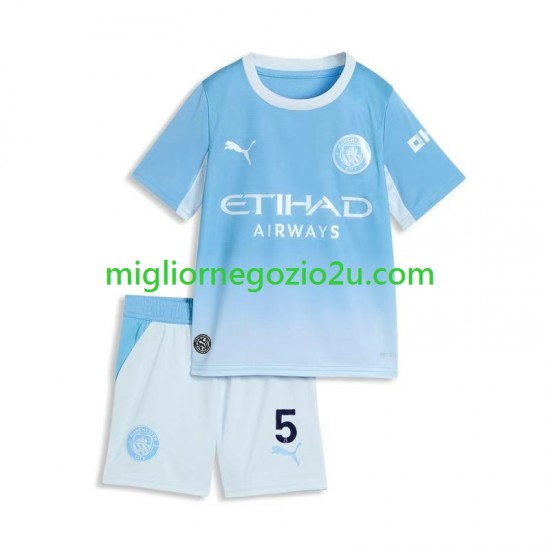 Maglia Manchester City Elliot Anderson 5 Bambino Casa Divisa 2026-2027 Manica Corta