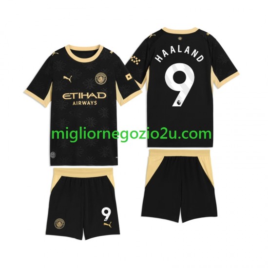 Maglia Manchester City Erling Haaland 9 Bambino Trasferta Divisa 2026-2027 Manica Corta
