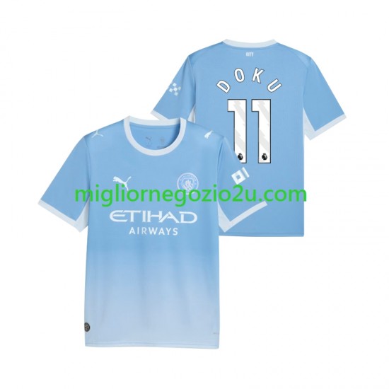 Maglia Manchester City Jeremy Doku 11 Uomo Casa Divisa 2026-2027 Manica Corta