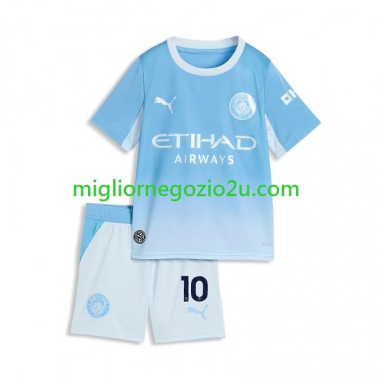 Maglia Manchester City Rayan Cherki 10 Bambino Casa Divisa 2026-2027 Manica Corta