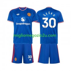 Maglia Manchester United Benjamin Sesko 30 Bambino Trasferta Divisa 2026-2027 Manica Corta