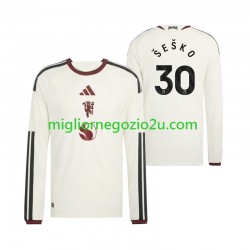 Maglia Manchester United Benjamin Sesko 30 Uomo Terza Divisa 2026-2027 Manica Lunga