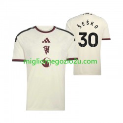 Maglia Manchester United Benjamin Sesko 30 Uomo Terza Divisa 2026-2027 Manica Corta