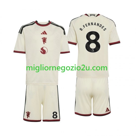 Maglia Manchester United Bruno Fernandes 8 Bambino Terza Divisa 2026-2027 Manica Corta