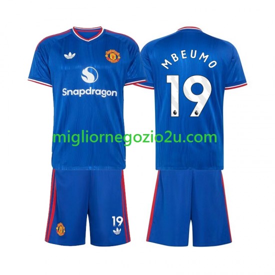 Maglia Manchester United Bryan Mbeumo 19 Bambino Trasferta Divisa 2026-2027 Manica Corta