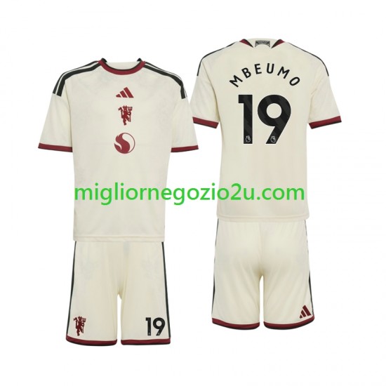 Maglia Manchester United Bryan Mbeumo 19 Bambino Terza Divisa 2026-2027 Manica Corta
