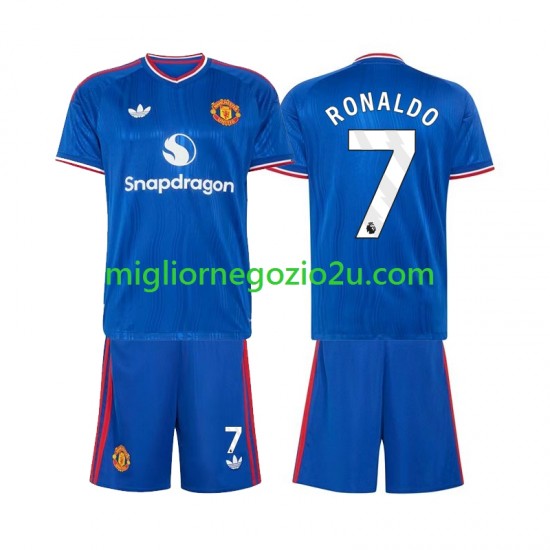 Maglia Manchester United Cristiano Ronaldo 7 Bambino Trasferta Divisa 2026-2027 Manica Corta