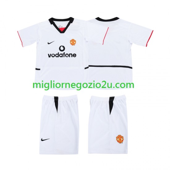 Maglia Manchester United 2003 Bambino Trasferta Divisa 2002 Manica Corta