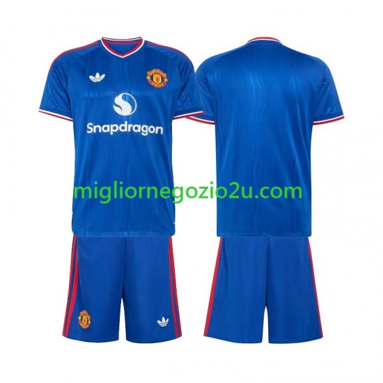 Maglia Manchester United Bambino Trasferta Divisa 2026-2027 Manica Corta
