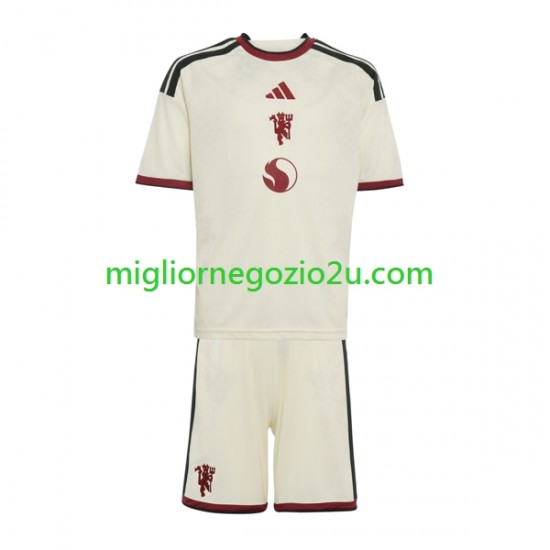 Maglia Manchester United Bambino Terza Divisa 2026-2027 Manica Corta