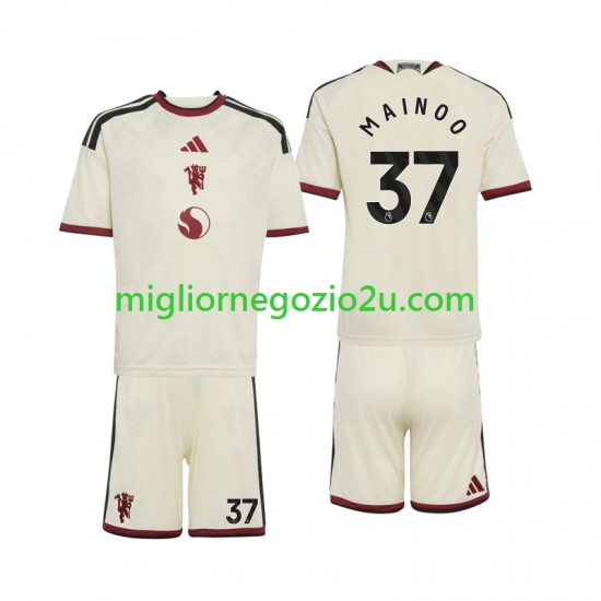 Maglia Manchester United Kobbie Mainoo 37 Bambino Terza Divisa 2026-2027 Manica Corta