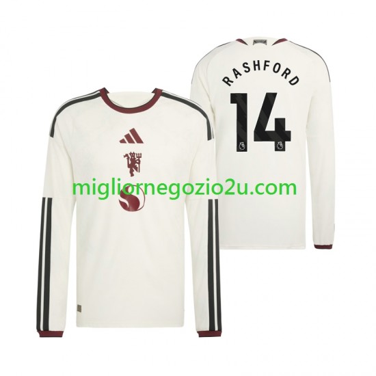Maglia Manchester United Marcus Rashford 14 Uomo Terza Divisa 2026-2027 Manica Lunga
