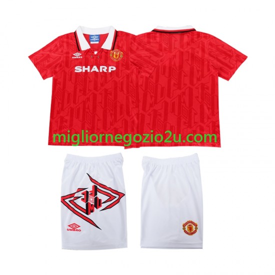 Maglia Manchester United 1993 Retro Bambino Casa Divisa 1994 Manica Corta