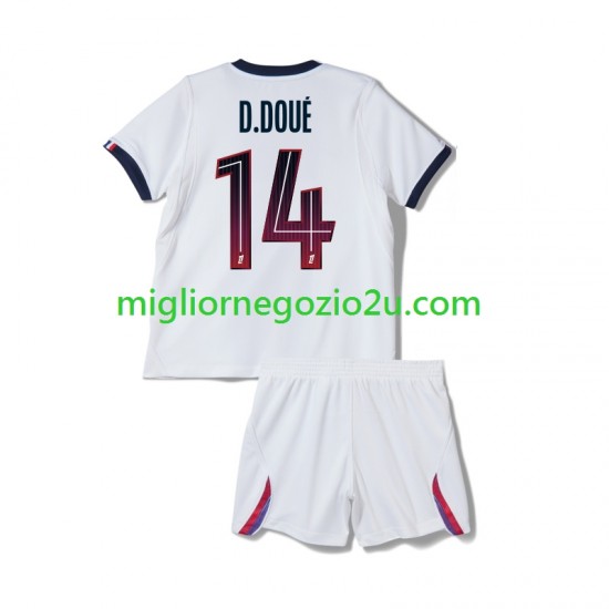 Maglia Paris Saint-Germain Desire Doue 14 Bambino Trasferta Divisa 2026-2027 Manica Corta