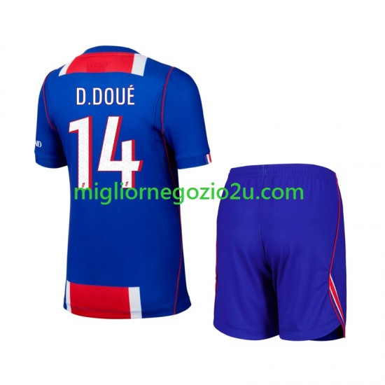 Maglia Paris Saint-Germain Desire Doue 14 Bambino Casa Divisa 2026-2027 Manica Corta