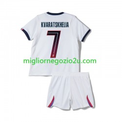 Maglia Paris Saint-Germain Khvicha Kvaratskhelia 7 Bambino Trasferta Divisa 2026-2027 Manica Corta